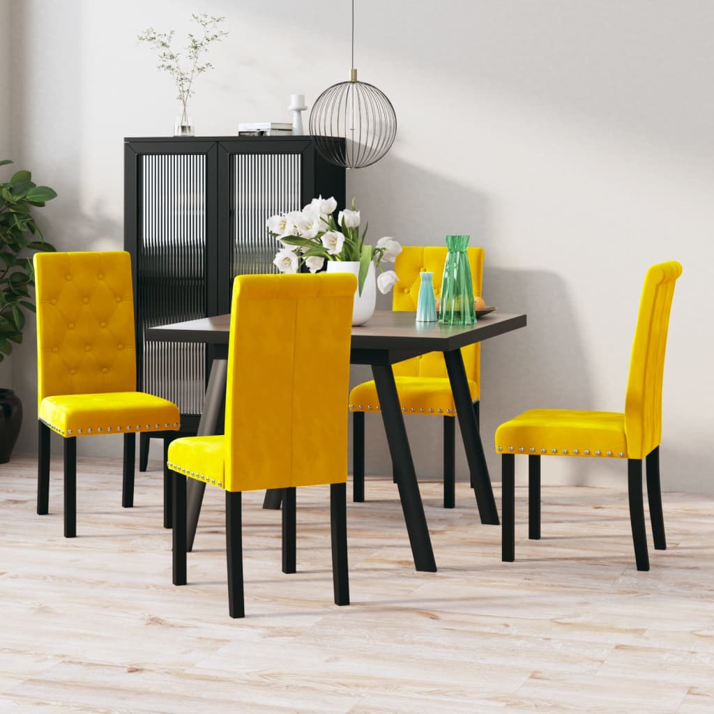 vidaXL Eetkamerstoelen 4 st fluweel wijnrood