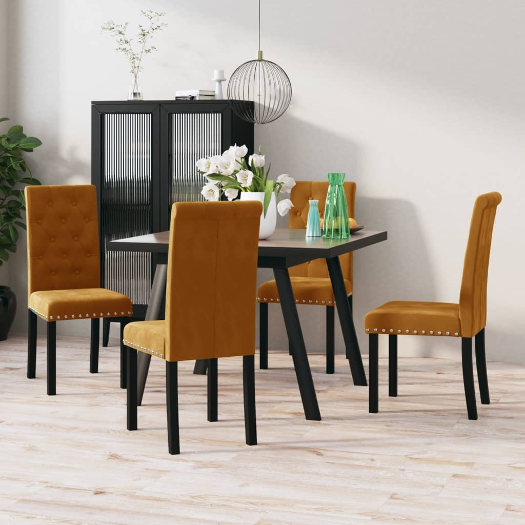 vidaXL Eetkamerstoelen 4 st fluweel wijnrood