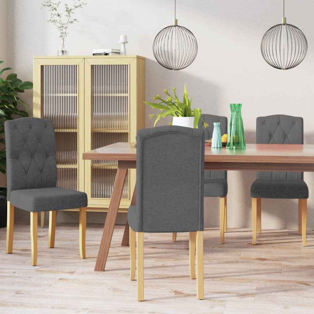 vidaXL Eetkamerstoelen 2 st stof lichtgrijs