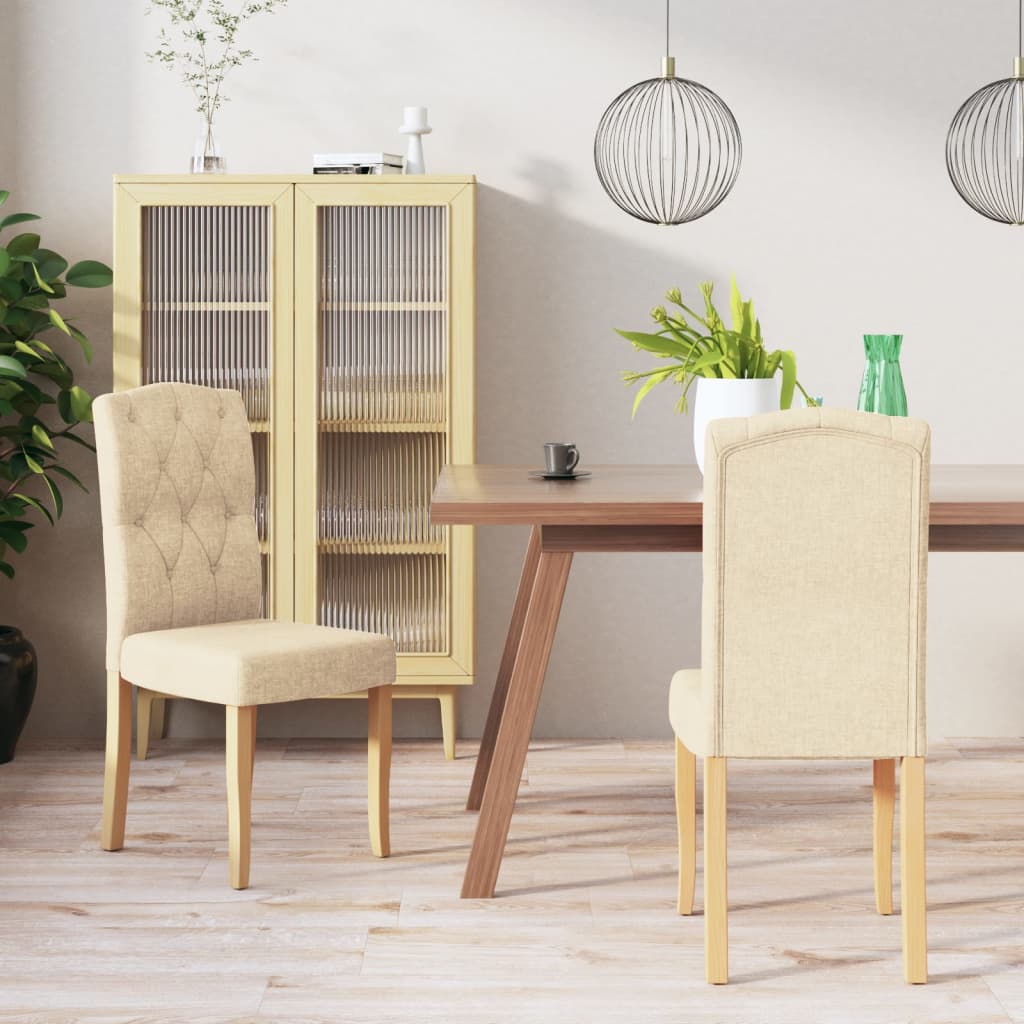 vidaXL Eetkamerstoelen 2 st stof lichtgrijs