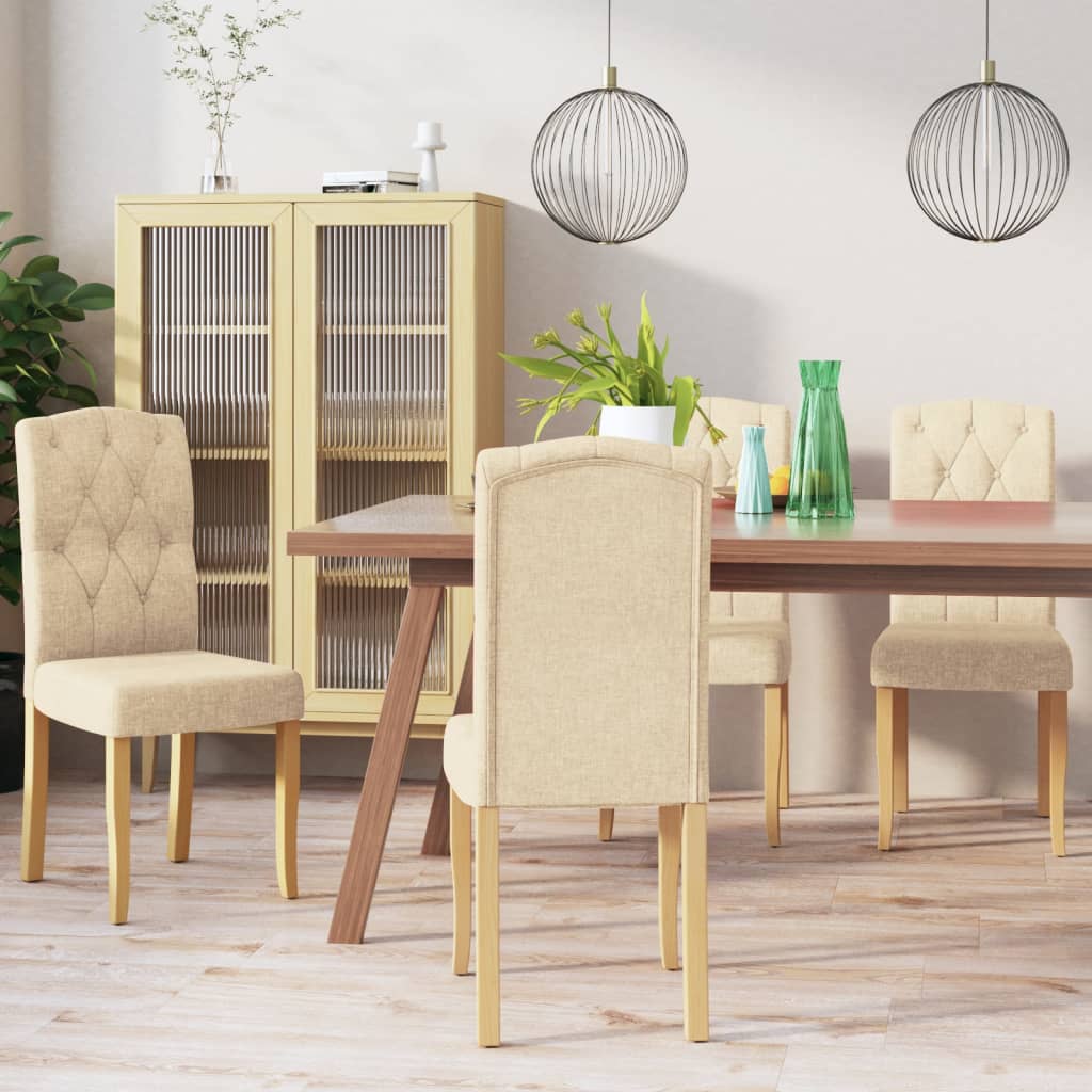 vidaXL Eetkamerstoelen 2 st stof lichtgrijs