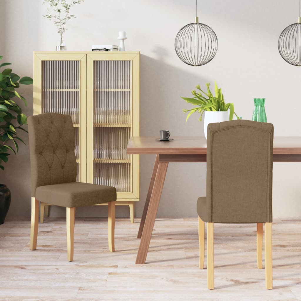 vidaXL Eetkamerstoelen 2 st stof lichtgrijs