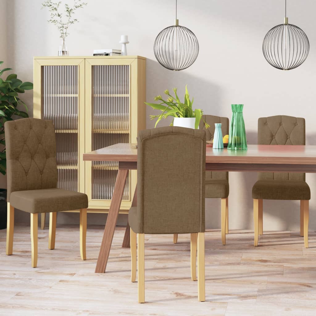 vidaXL Eetkamerstoelen 2 st stof lichtgrijs