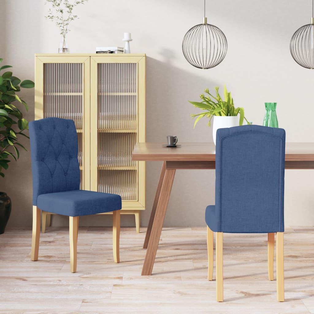 vidaXL Eetkamerstoelen 2 st stof lichtgrijs
