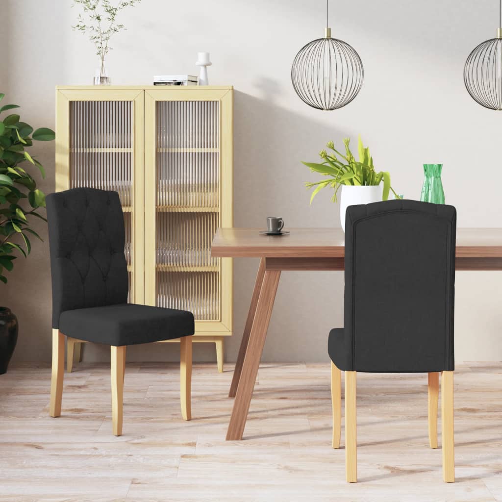 vidaXL Eetkamerstoelen 2 st stof lichtgrijs