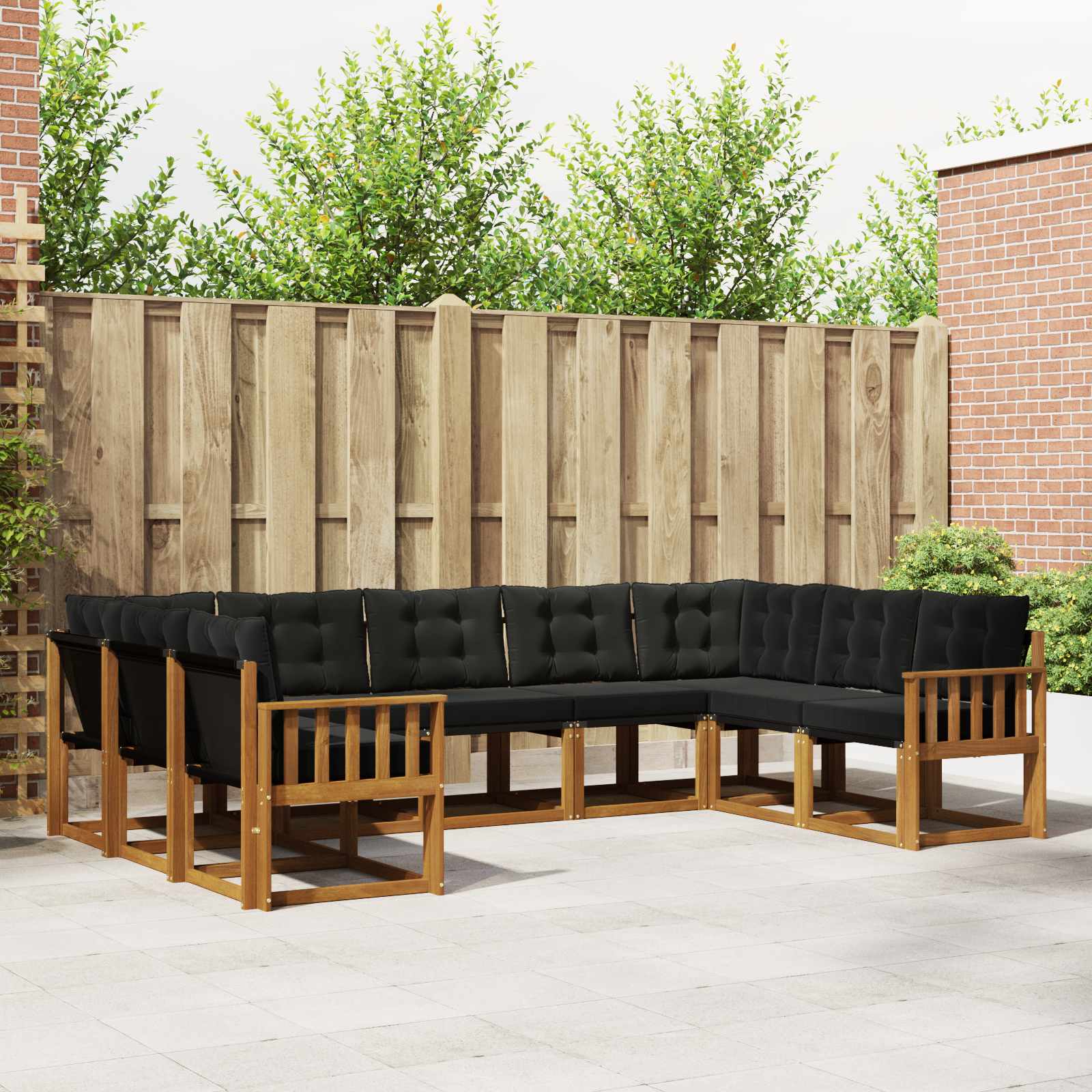 vidaXL Buiten bankenset 29 pcs Natuurlijk en Crème Massief Acaciahout