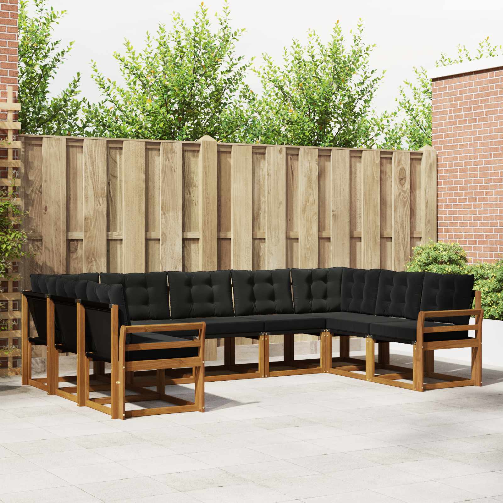 vidaXL Buiten bankenset 29 pcs Natuurlijk en Crème Massief Acaciahout