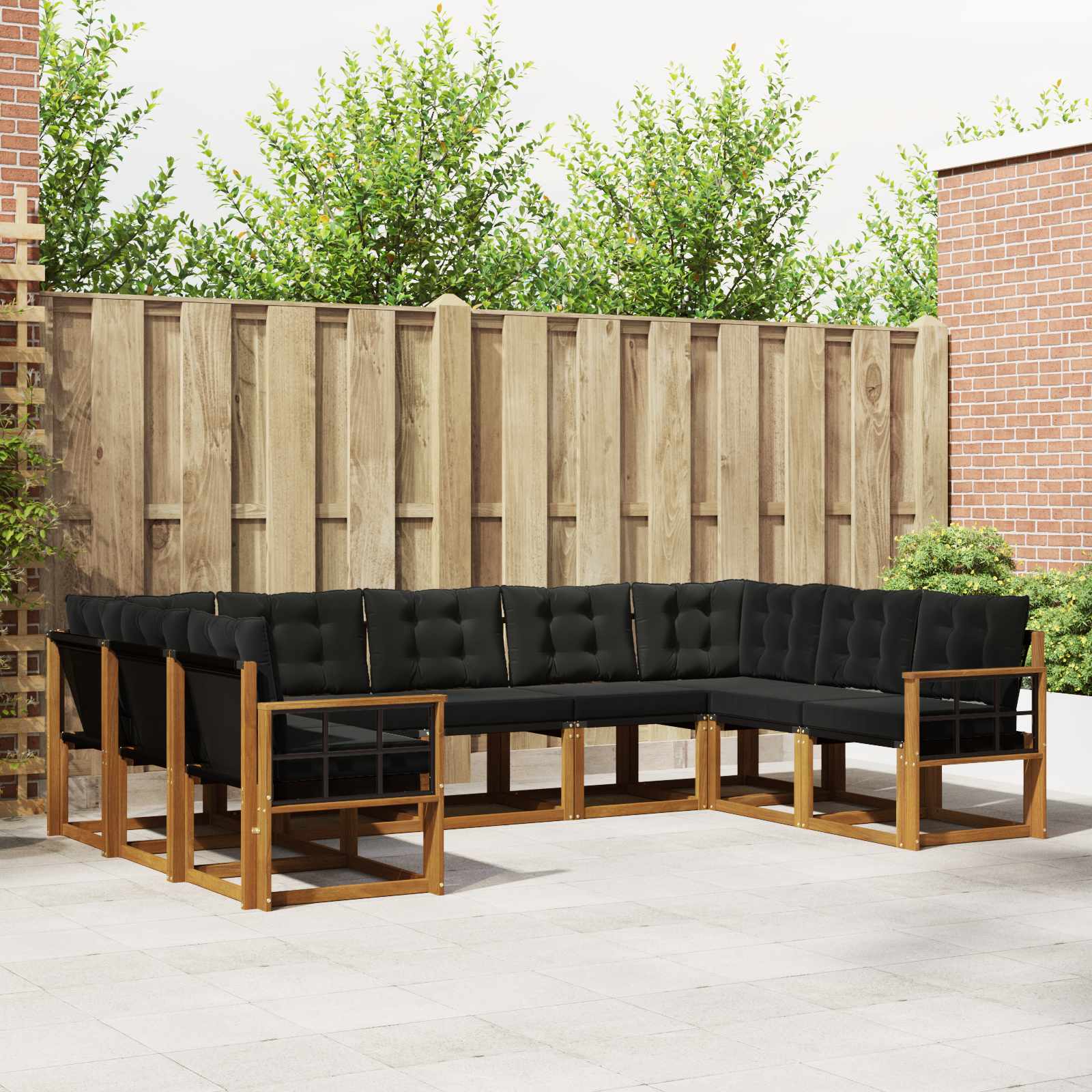 vidaXL Buiten bankenset 29 pcs Natuurlijk en Crème Massief Acaciahout