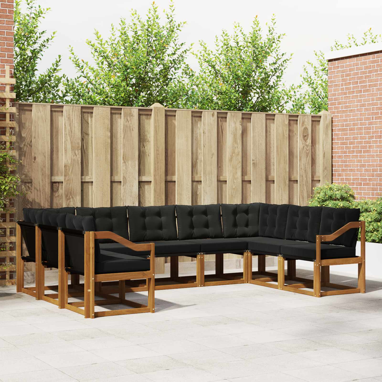 vidaXL Buiten bankenset 29 pcs Natuurlijk en Crème Massief Acaciahout