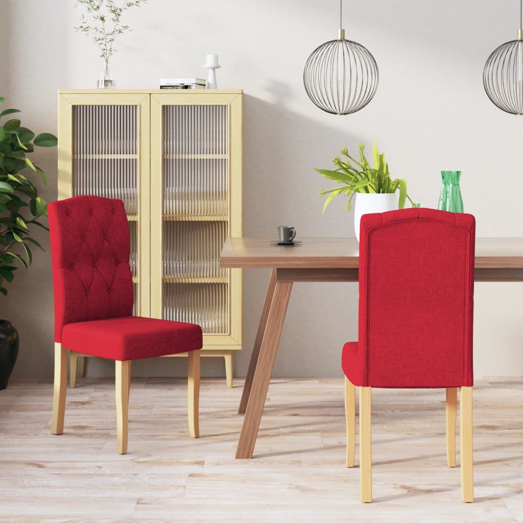 vidaXL Eetkamerstoelen 2 st stof lichtgrijs