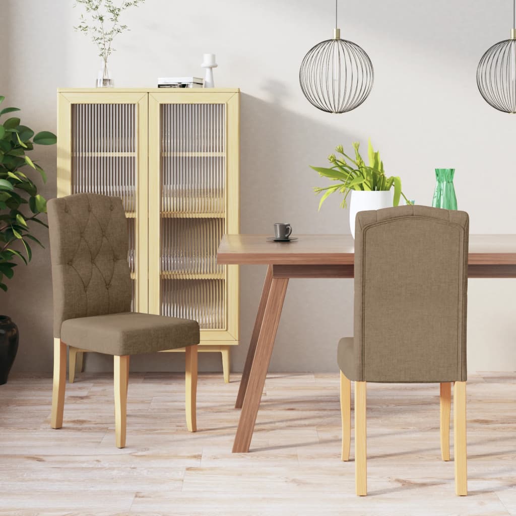 vidaXL Eetkamerstoelen 2 st stof lichtgrijs