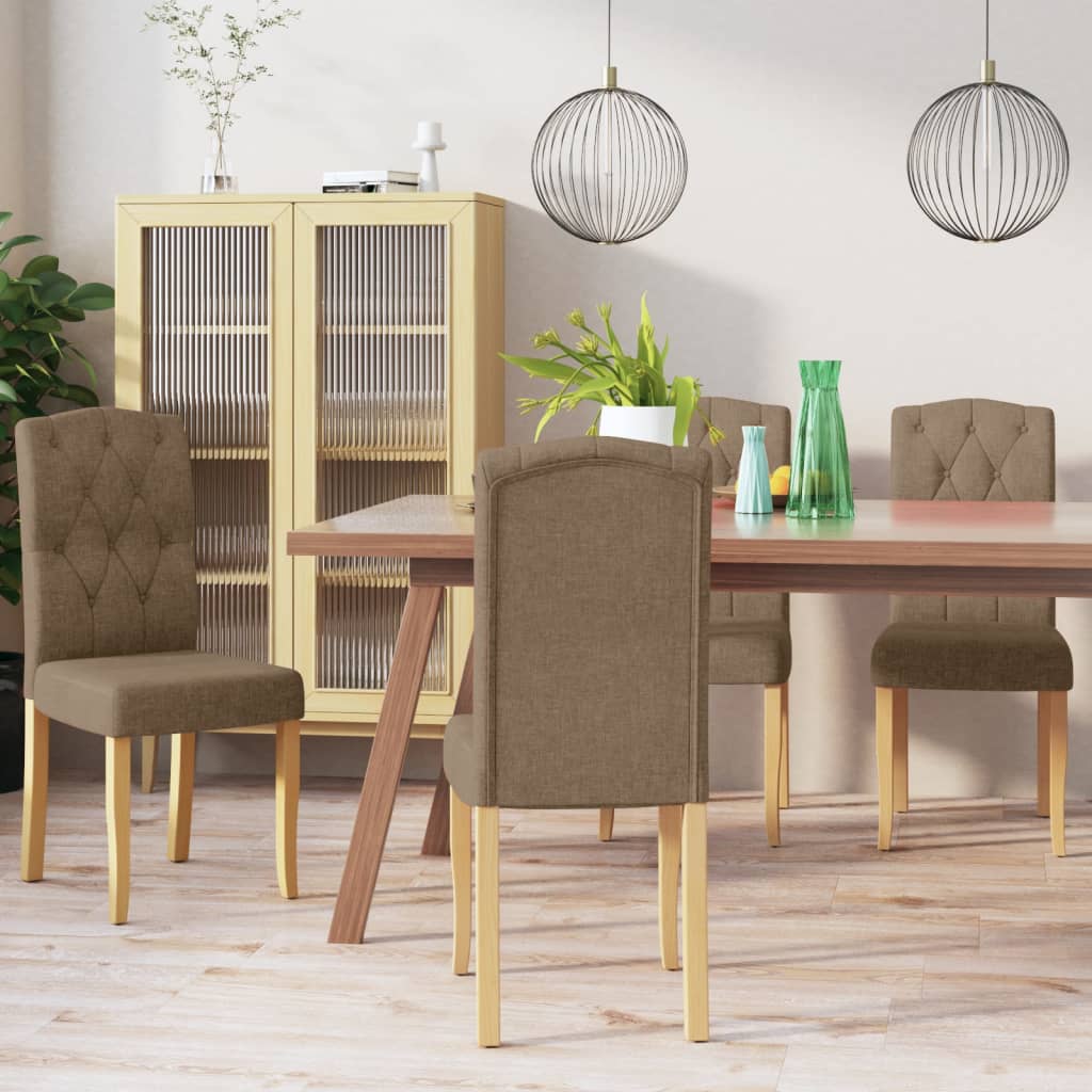 vidaXL Eetkamerstoelen 2 st stof lichtgrijs