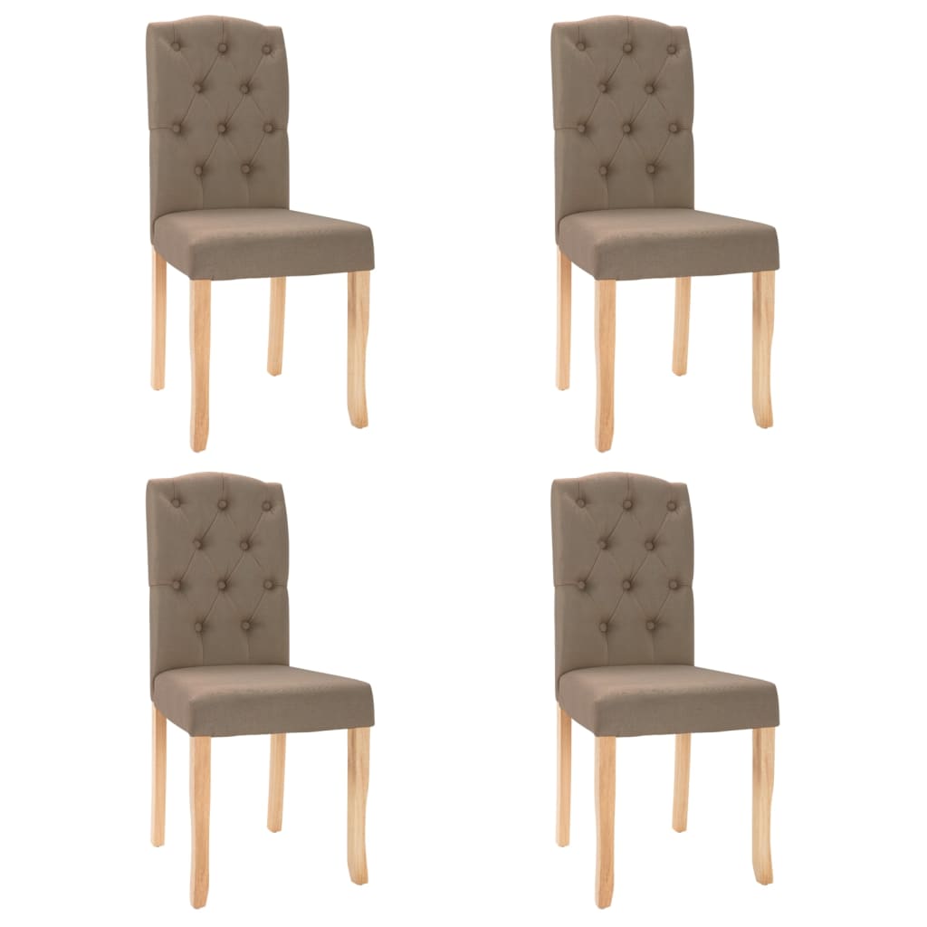 vidaXL Eetkamerstoelen 2 st stof lichtgrijs