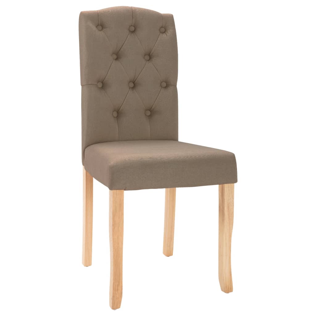 vidaXL Eetkamerstoelen 2 st stof lichtgrijs