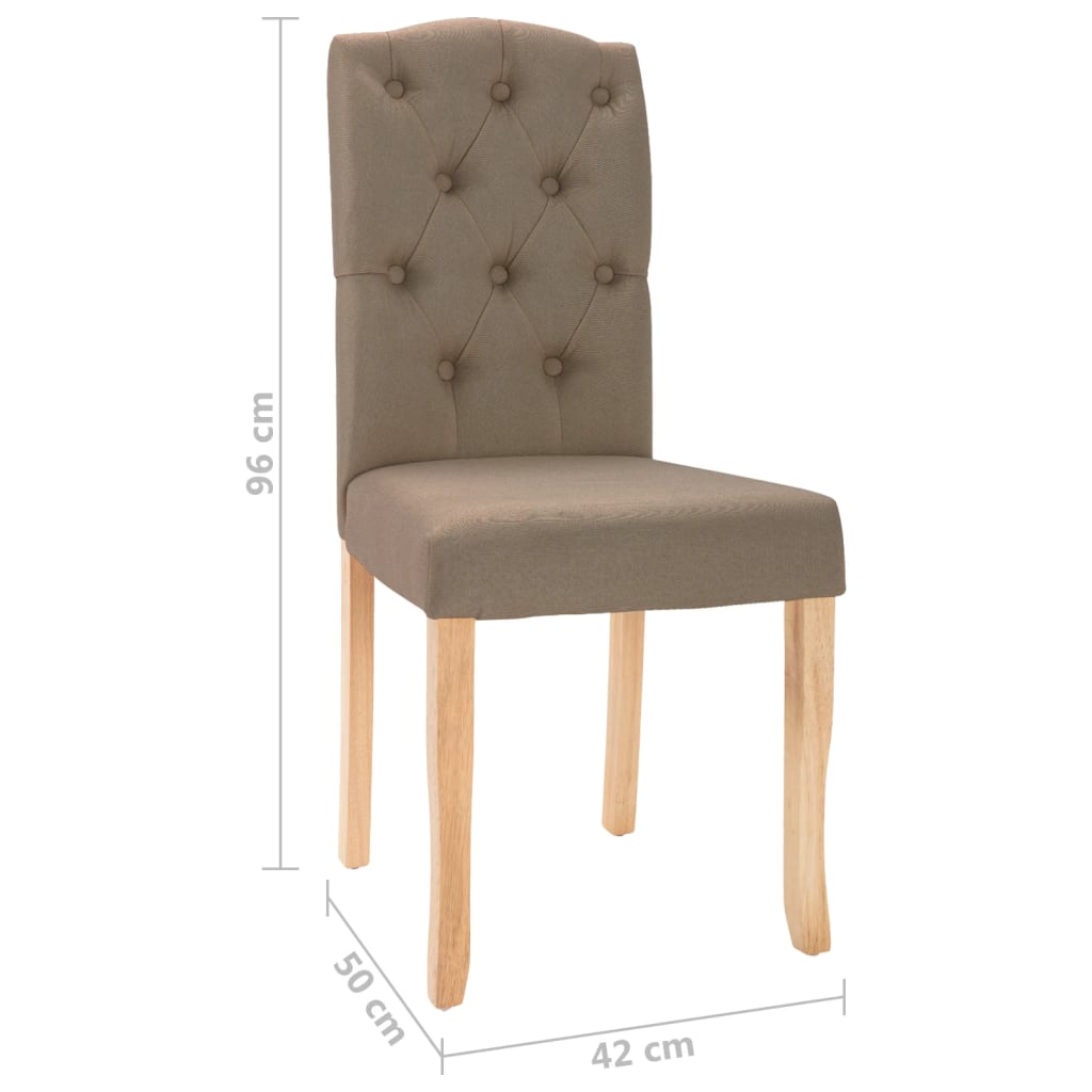 vidaXL Eetkamerstoelen 2 st stof lichtgrijs