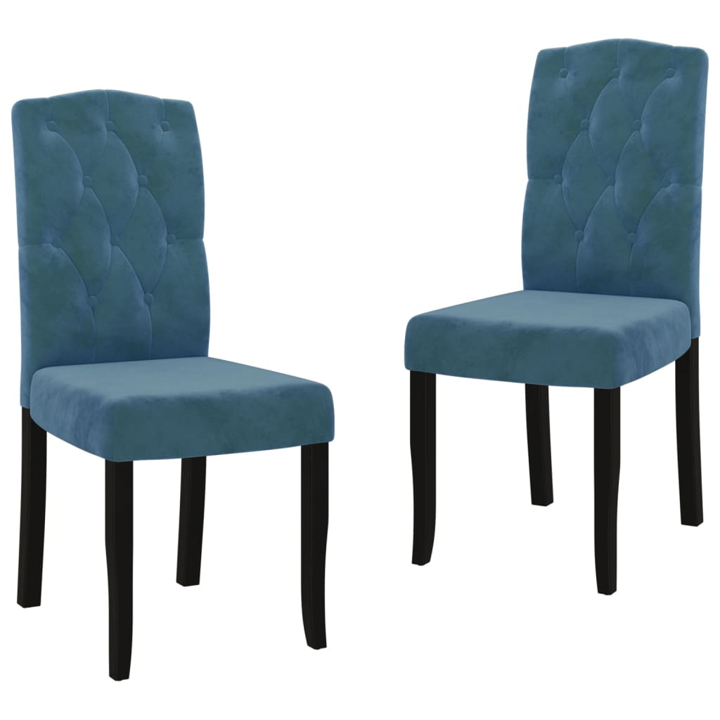 vidaXL Eetkamerstoelen 2 st fluweel blauw