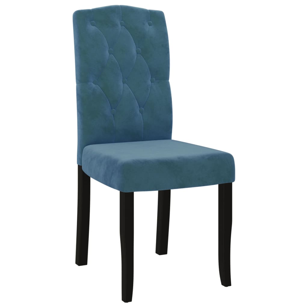 vidaXL Eetkamerstoelen 2 st fluweel blauw