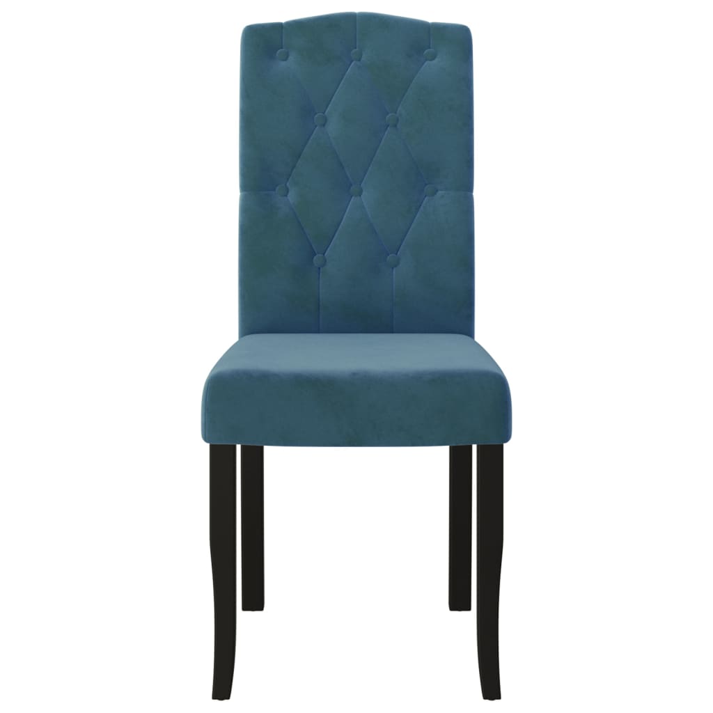 vidaXL Eetkamerstoelen 2 st fluweel blauw