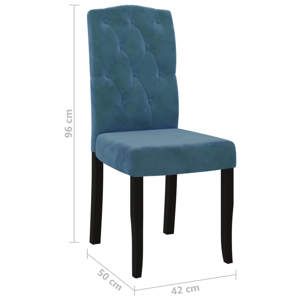 vidaXL Eetkamerstoelen 2 st fluweel blauw