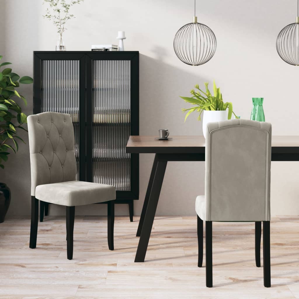 vidaXL Eetkamerstoelen 2 st fluweel blauw
