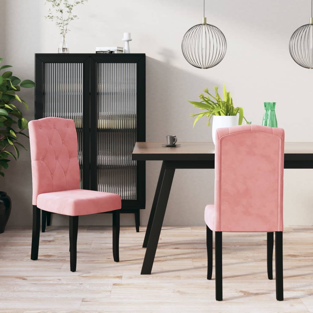 vidaXL Eetkamerstoelen 2 st fluweel blauw