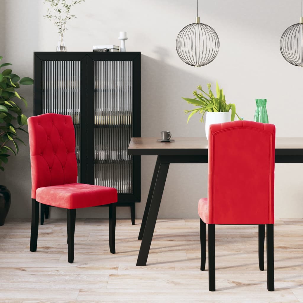 vidaXL Eetkamerstoelen 2 st fluweel blauw