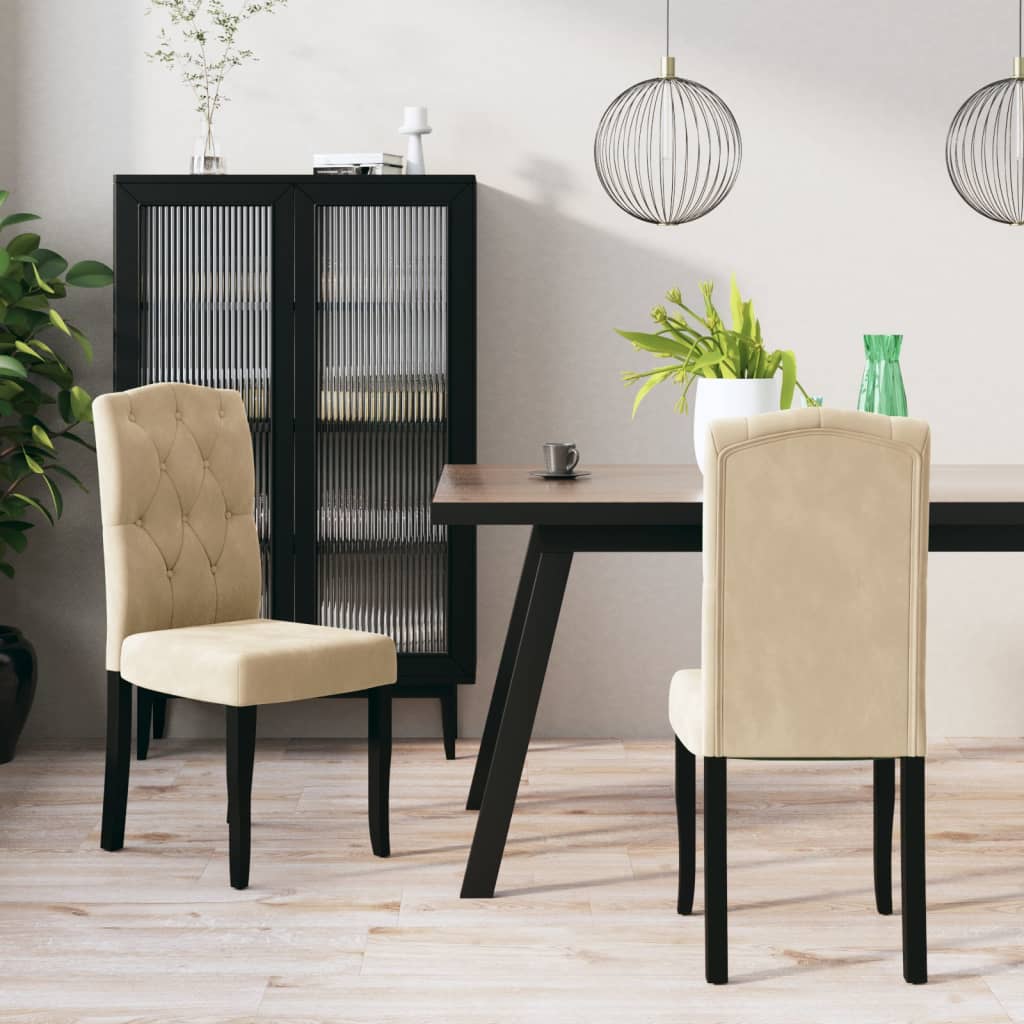vidaXL Eetkamerstoelen 2 st fluweel blauw