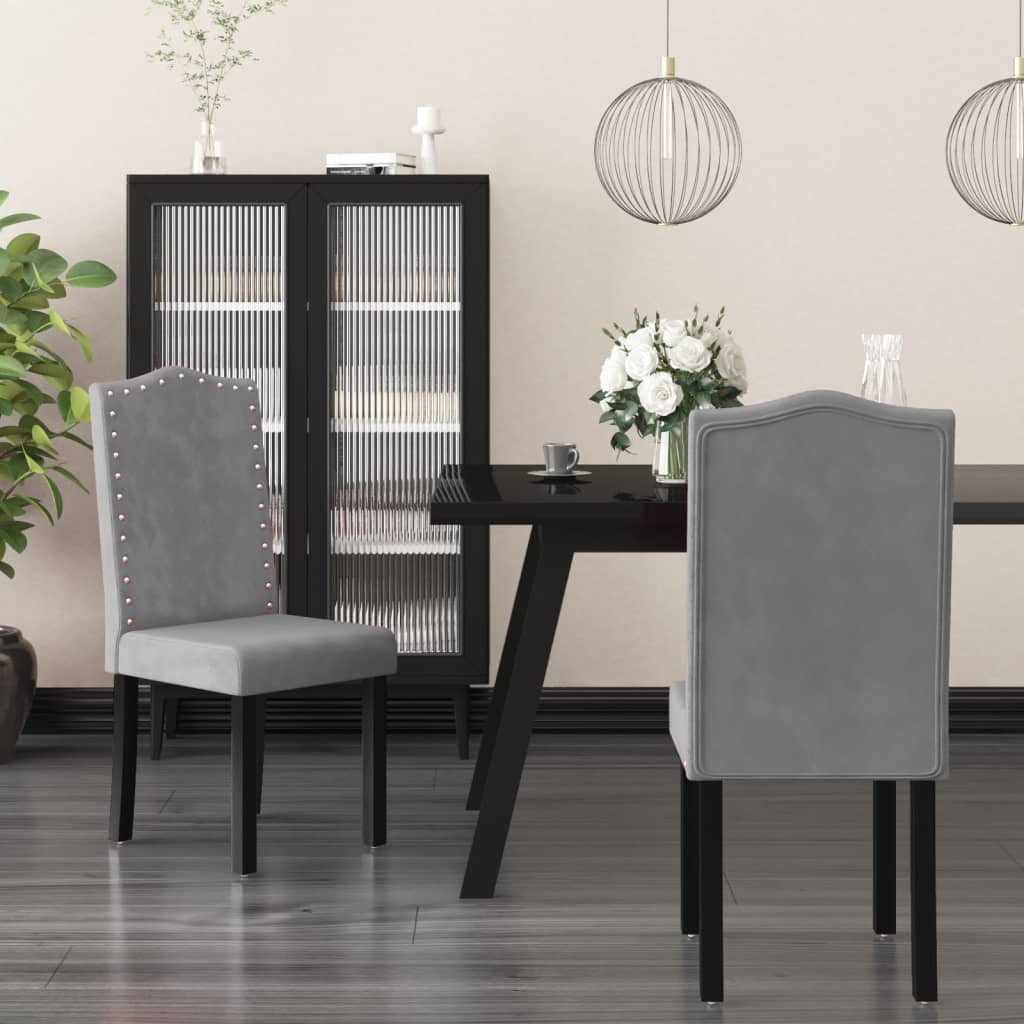 vidaXL Eetkamerstoelen 4 st fluweel lichtgrijs