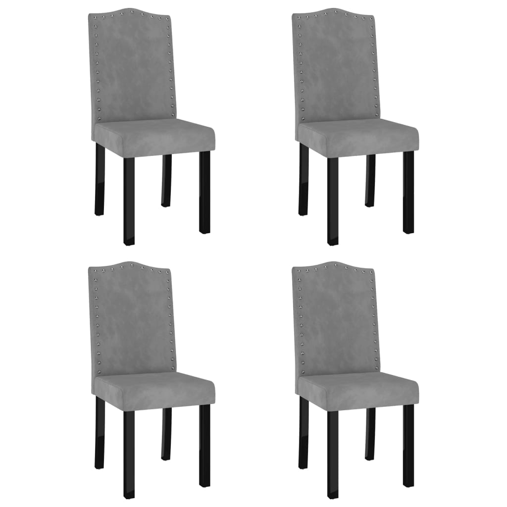 vidaXL Eetkamerstoelen 4 st fluweel lichtgrijs
