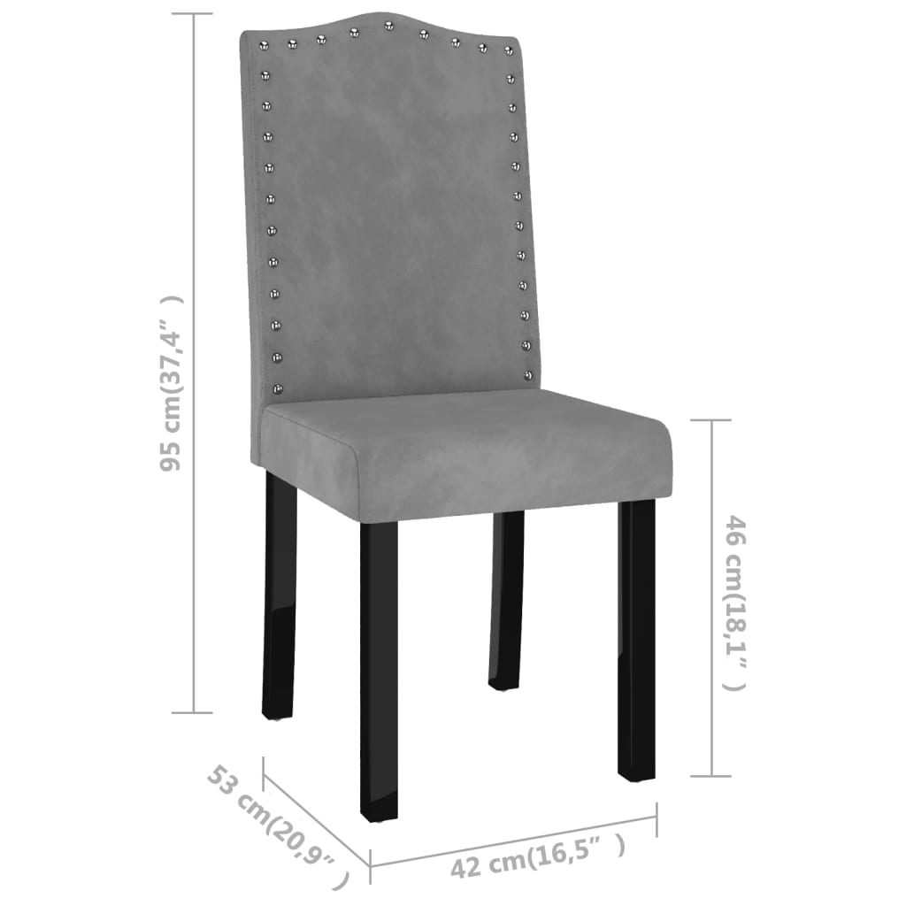 vidaXL Eetkamerstoelen 4 st fluweel lichtgrijs