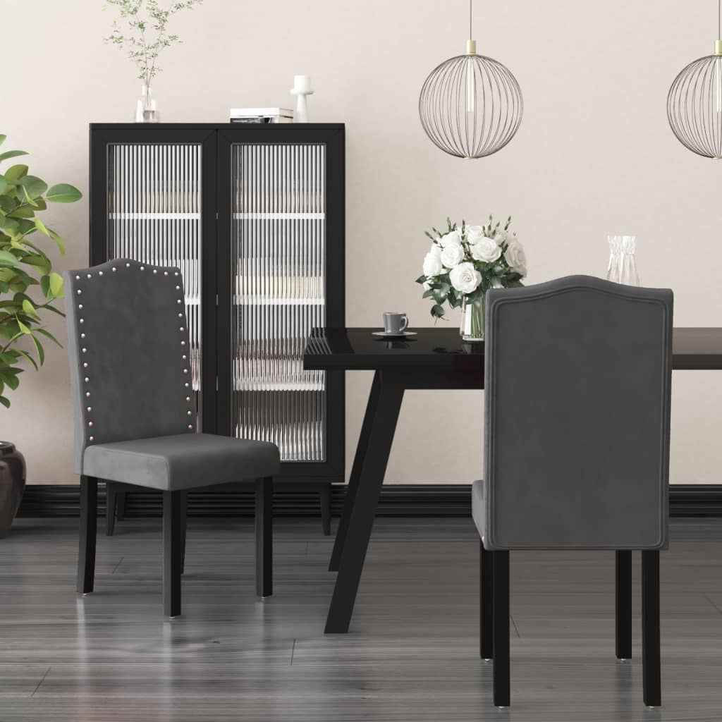 vidaXL Eetkamerstoelen 4 st fluweel lichtgrijs