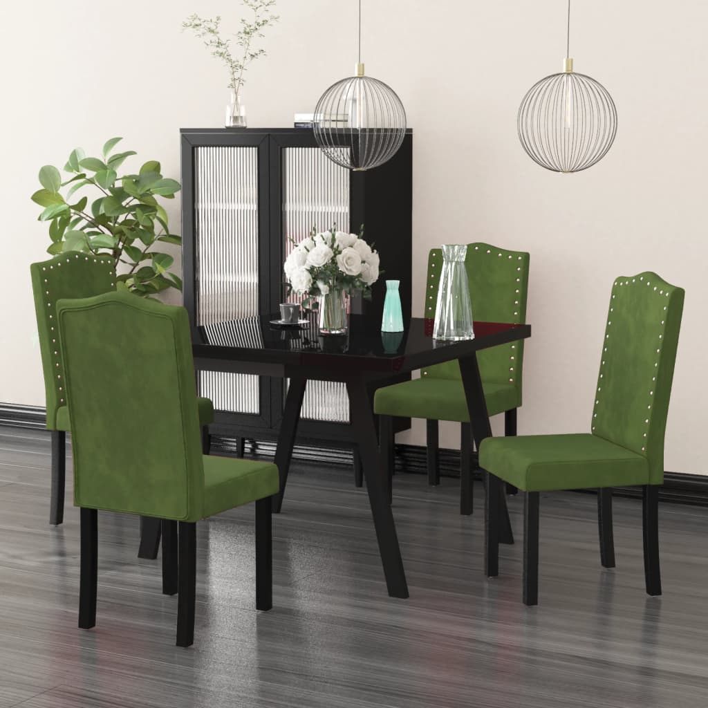 vidaXL Eetkamerstoelen 4 st fluweel lichtgrijs