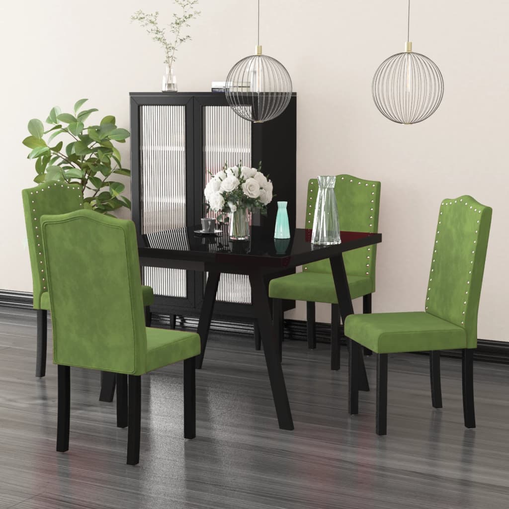 vidaXL Eetkamerstoelen 4 st fluweel lichtgrijs
