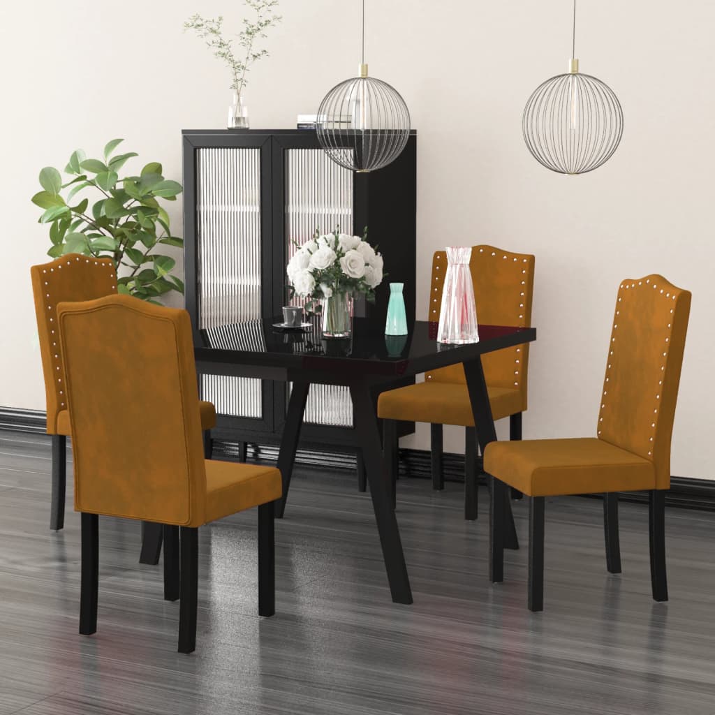 vidaXL Eetkamerstoelen 4 st fluweel lichtgrijs