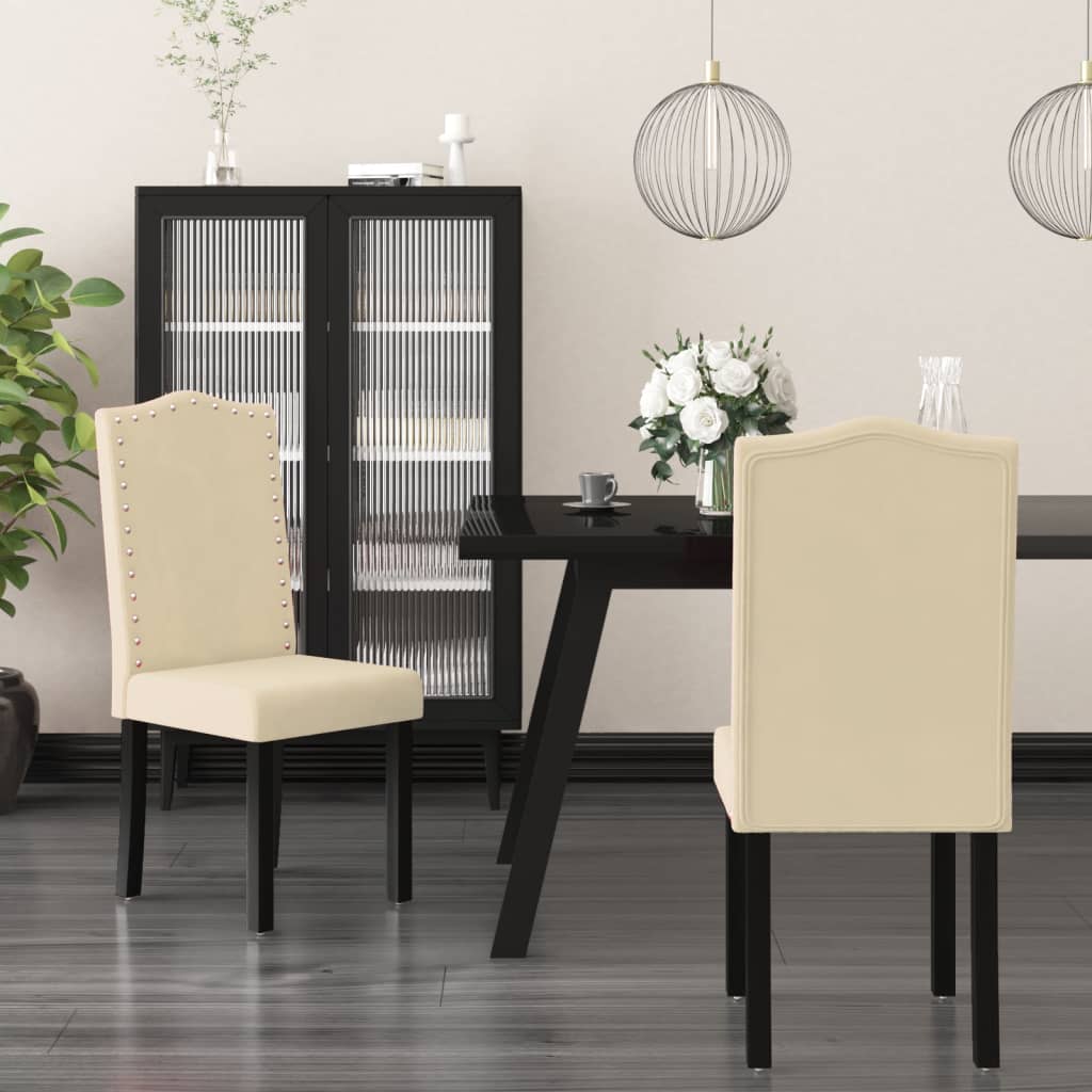 vidaXL Eetkamerstoelen 4 st fluweel lichtgrijs