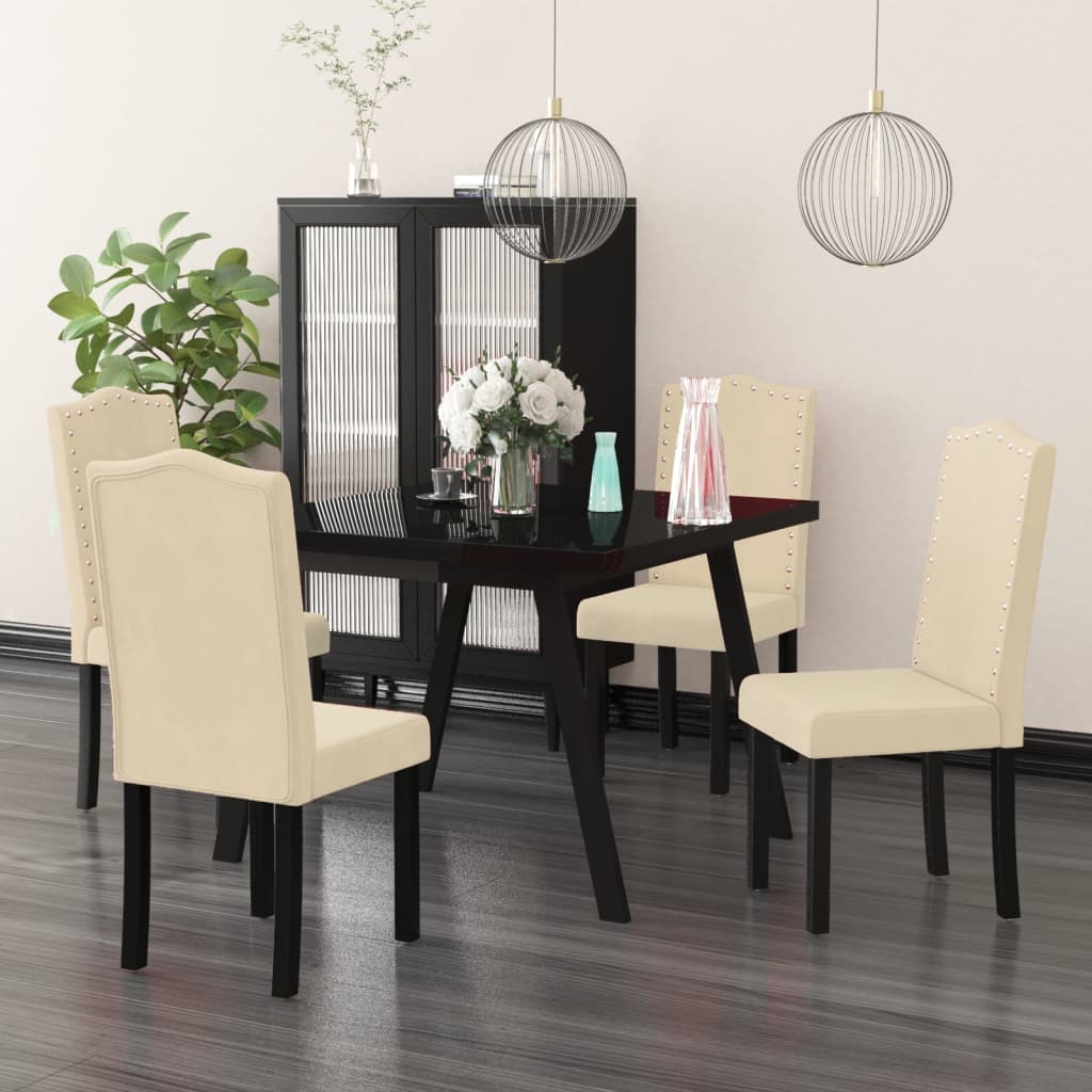 vidaXL Eetkamerstoelen 4 st fluweel lichtgrijs