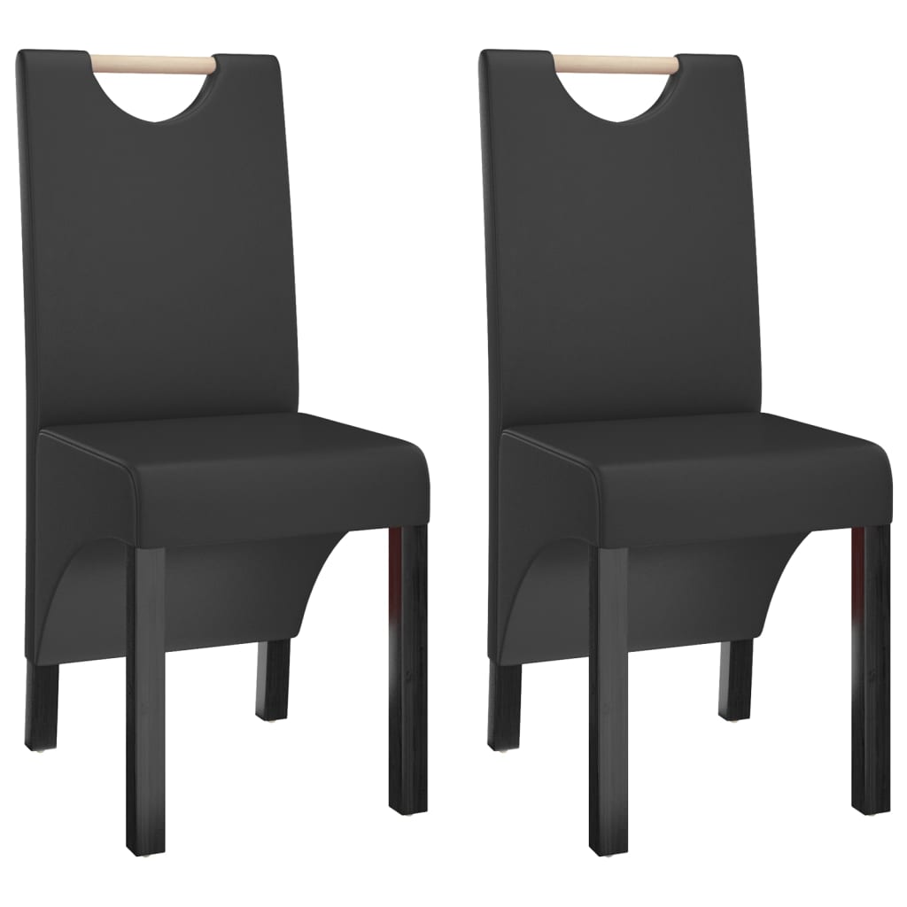 vidaXL Eetkamerstoelen 2 st kunstleer zwart