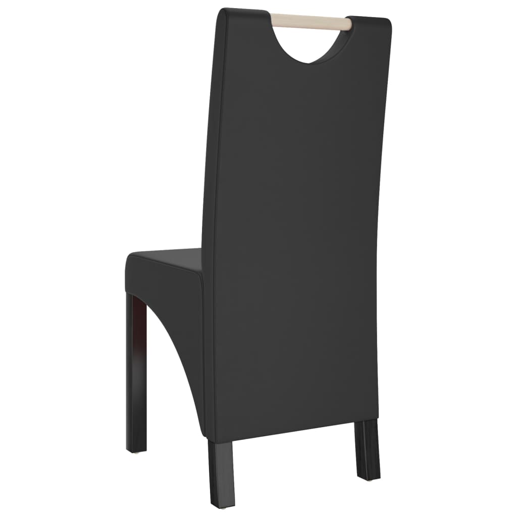 vidaXL Eetkamerstoelen 2 st kunstleer zwart