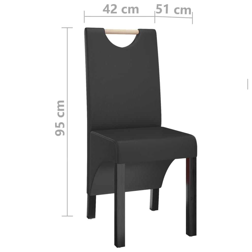 vidaXL Eetkamerstoelen 2 st kunstleer zwart