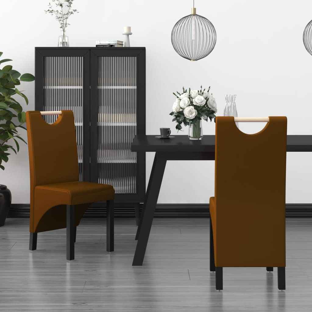 vidaXL Eetkamerstoelen 2 st kunstleer zwart