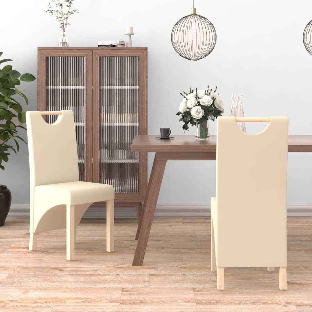 vidaXL Eetkamerstoelen 2 st kunstleer zwart