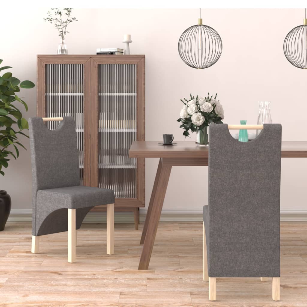 vidaXL Eetkamerstoelen 2 st stof lichtgrijs