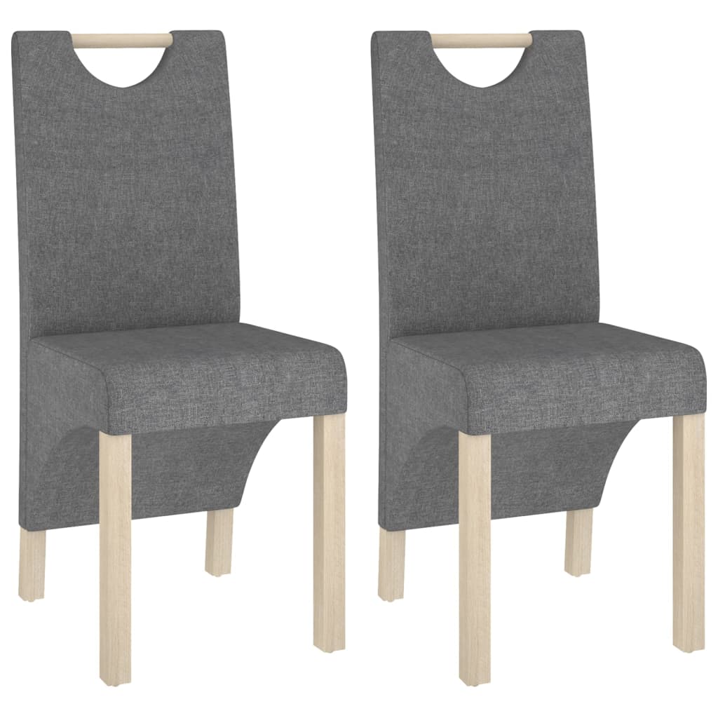 vidaXL Eetkamerstoelen 2 st stof lichtgrijs