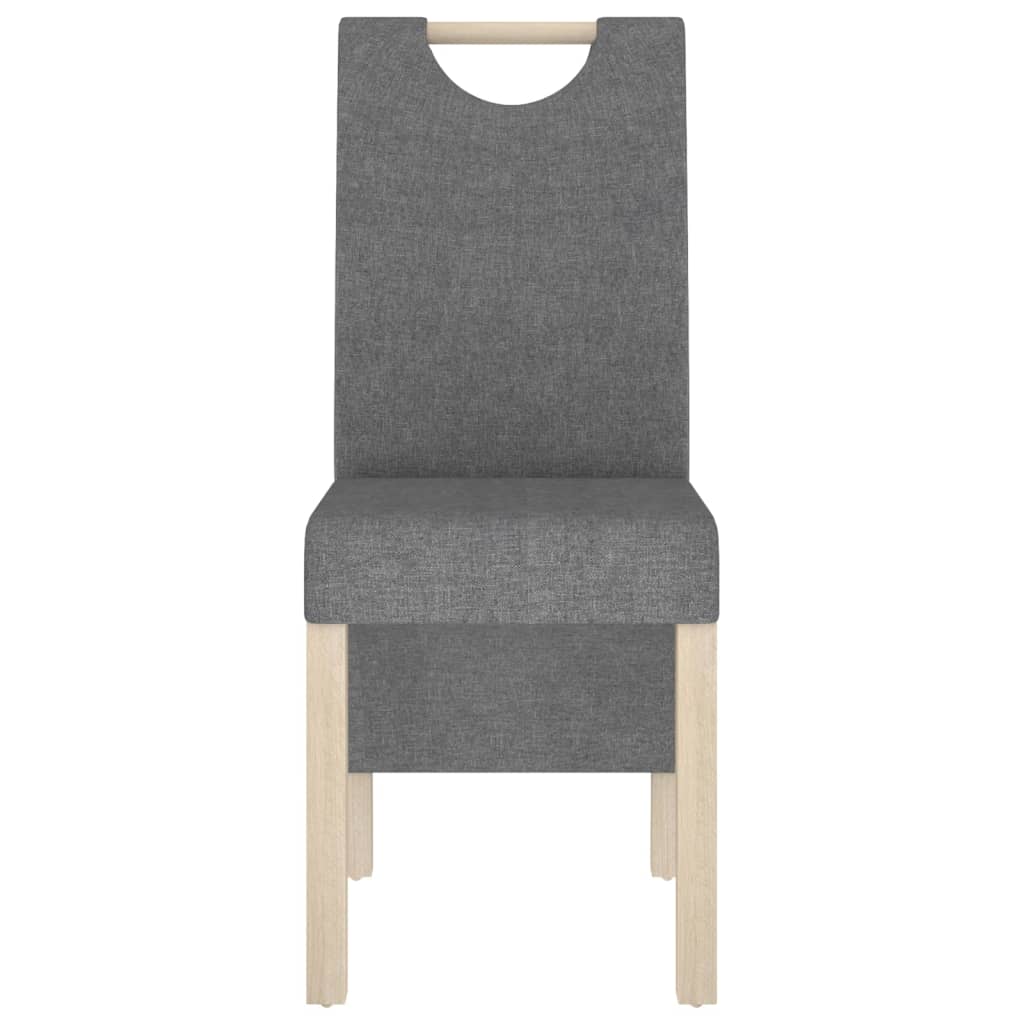vidaXL Eetkamerstoelen 2 st stof lichtgrijs