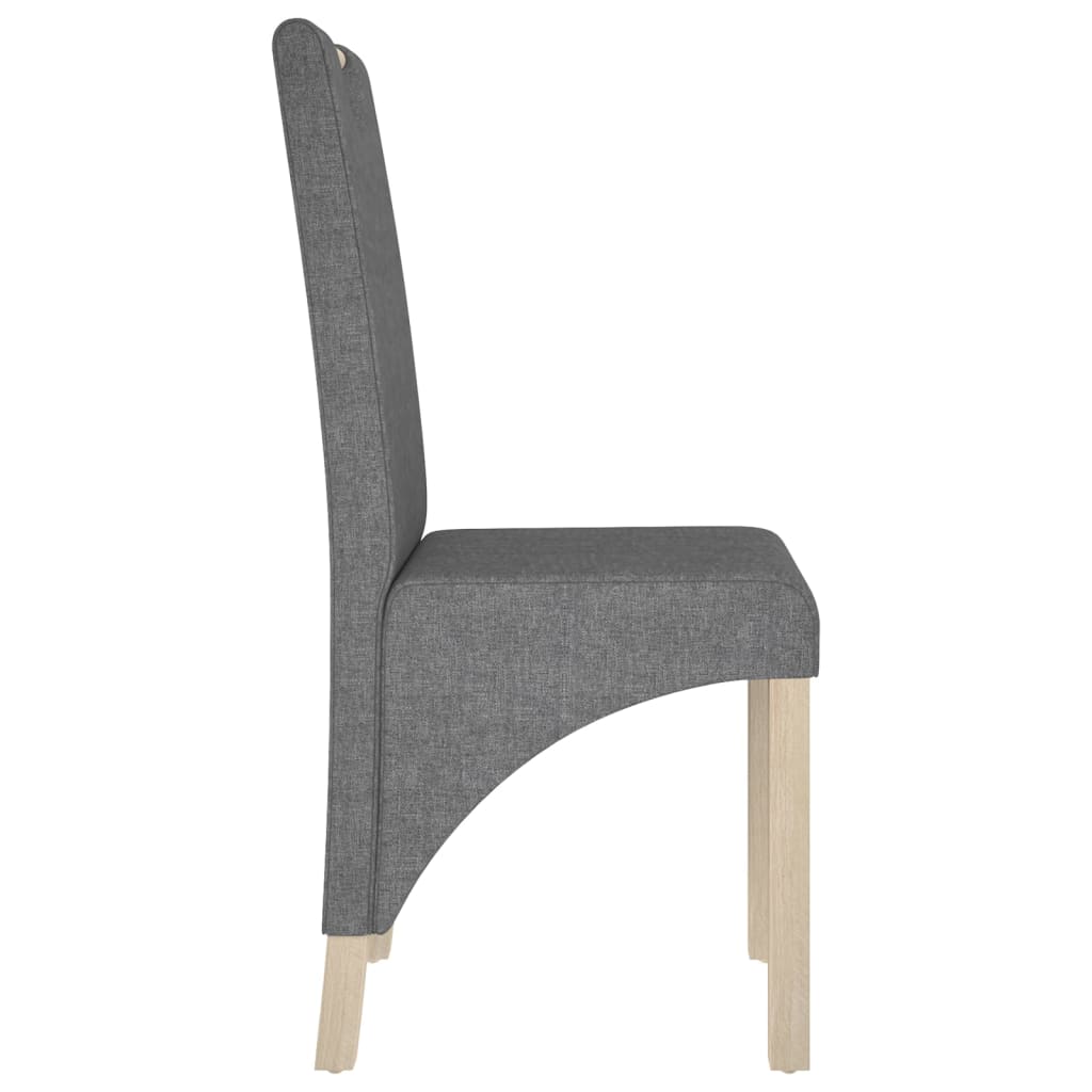 vidaXL Eetkamerstoelen 2 st stof lichtgrijs