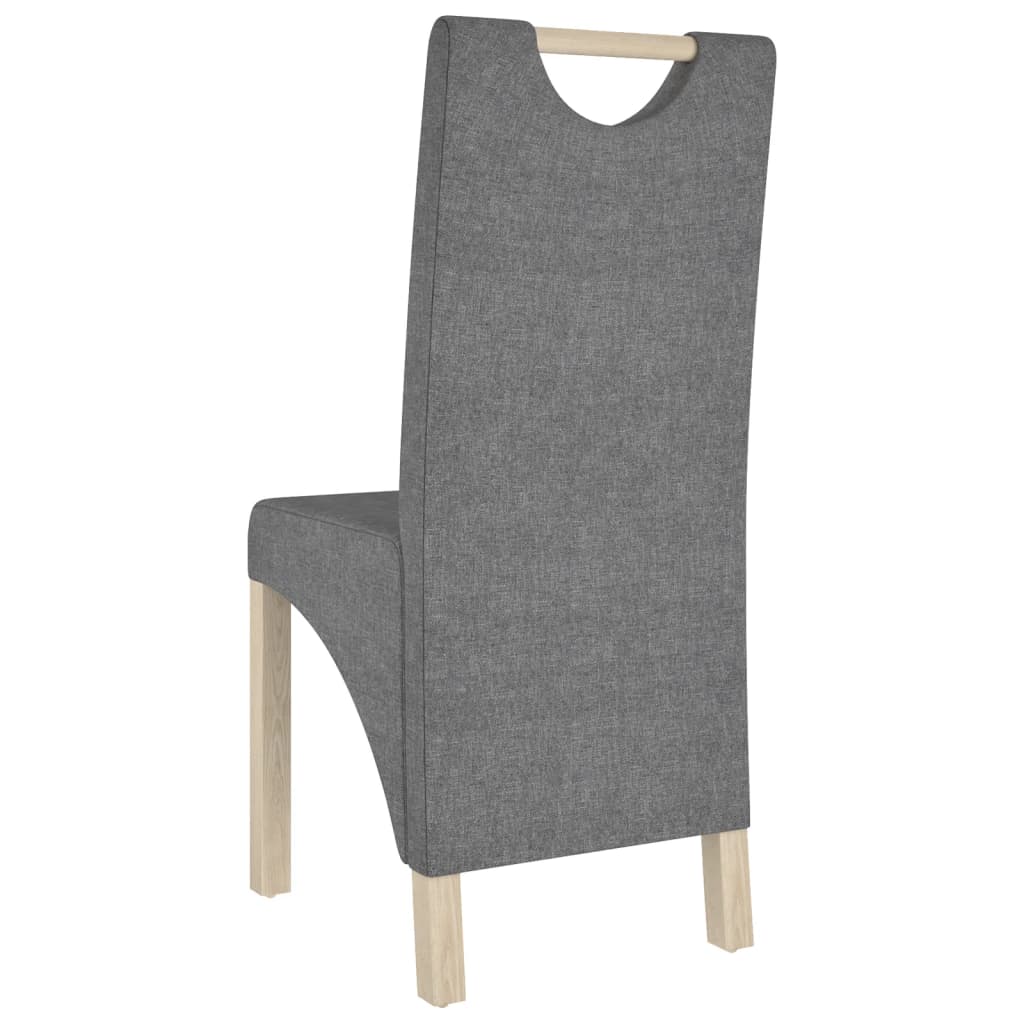 vidaXL Eetkamerstoelen 2 st stof lichtgrijs