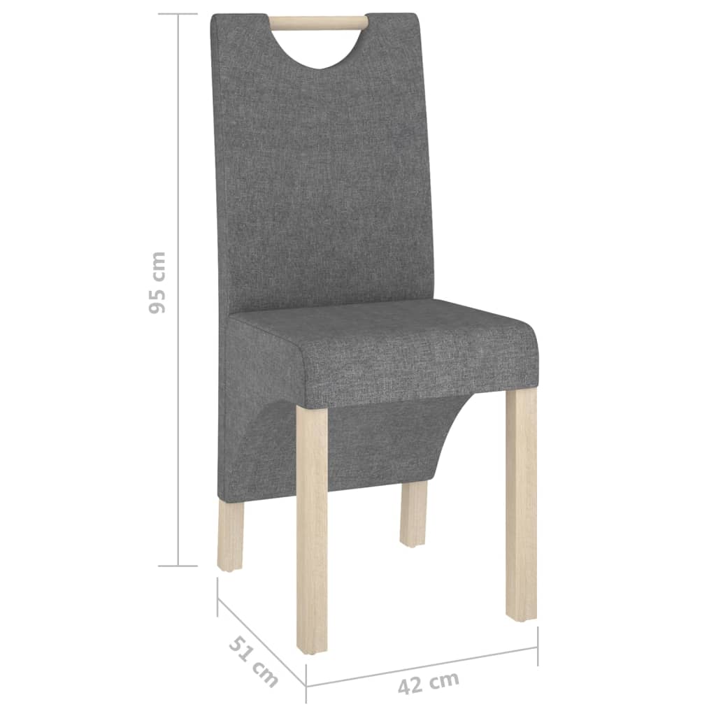 vidaXL Eetkamerstoelen 2 st stof lichtgrijs