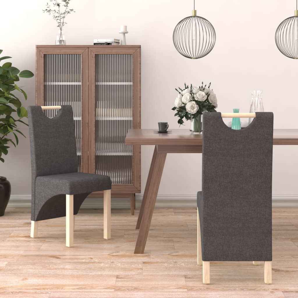 vidaXL Eetkamerstoelen 2 st stof lichtgrijs