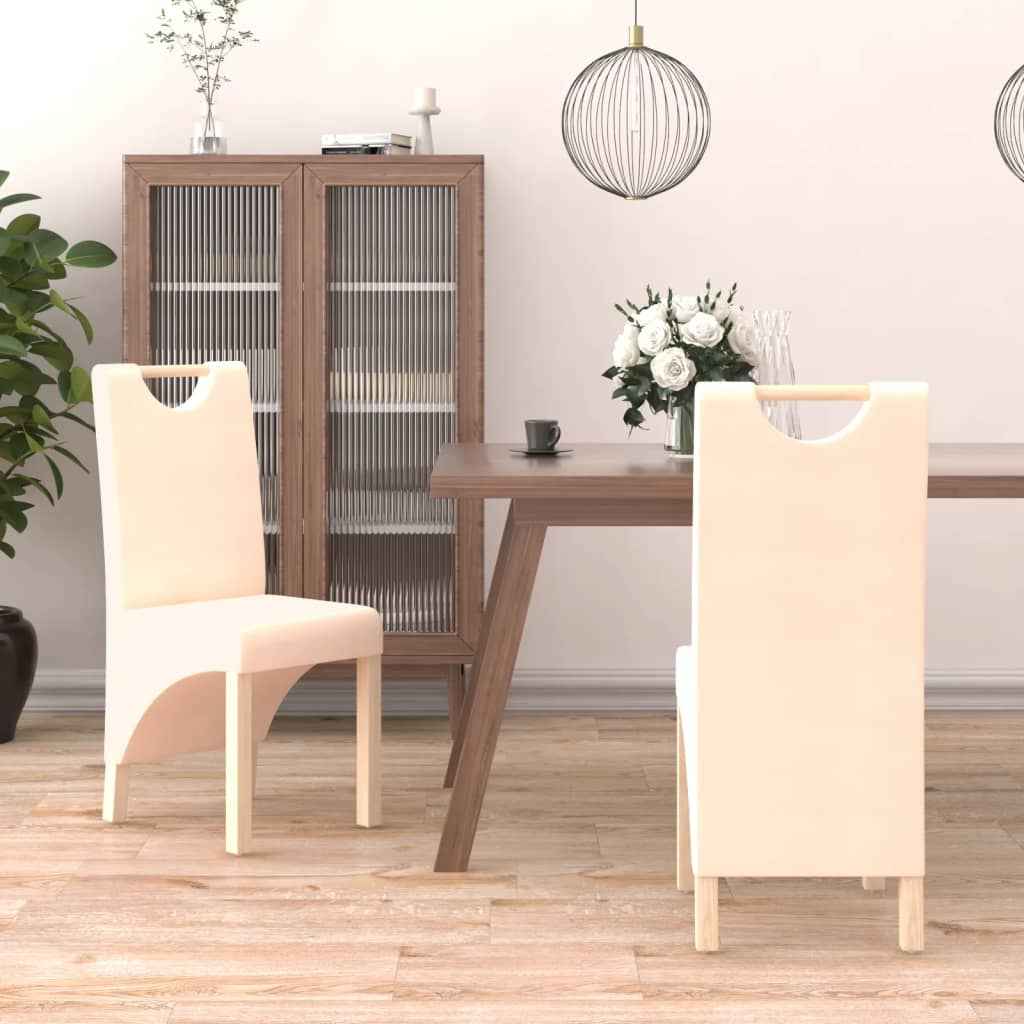 vidaXL Eetkamerstoelen 2 st stof lichtgrijs