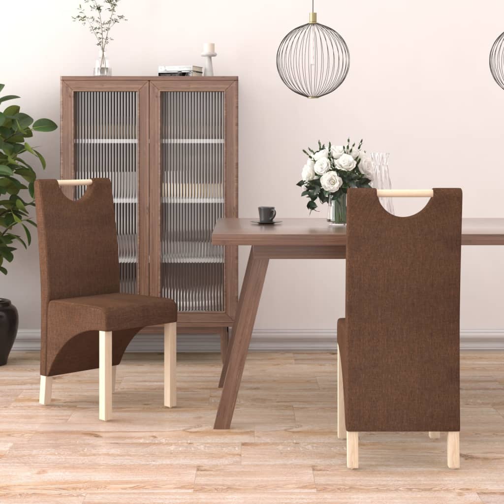 vidaXL Eetkamerstoelen 2 st stof lichtgrijs